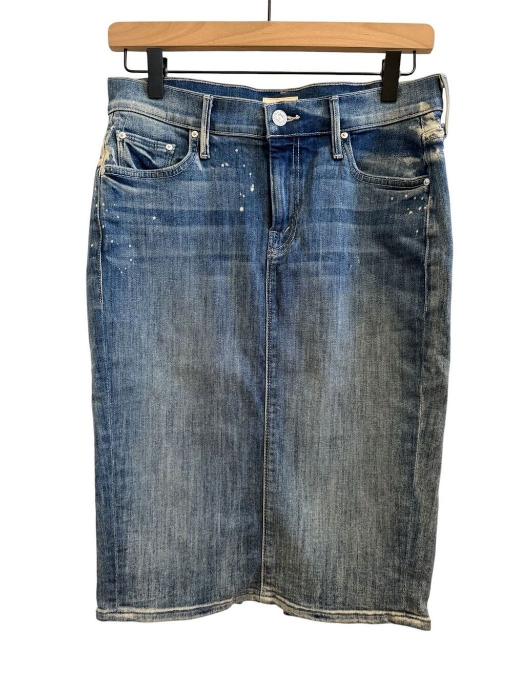 Mother The Peg Slit Skirt in Double Time Size 26
